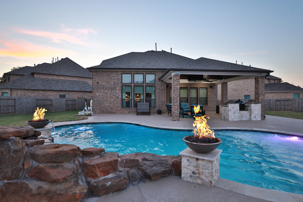 Fire bowls, Water bowls, fire features, fire pits, freeform pool, pool construction, pool design